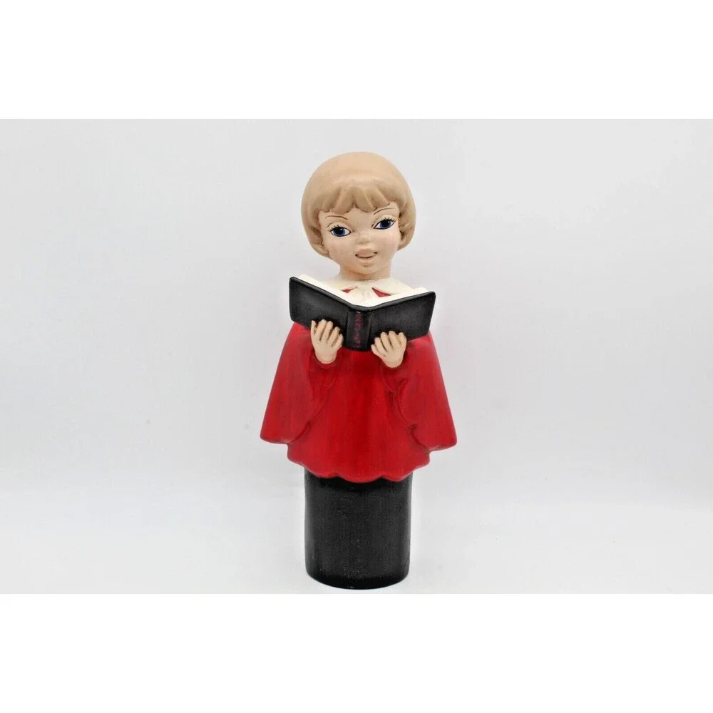 Christmas Choir Figure MCM Ceramic Hand Painted Girl 10 inch Caroler Vintage